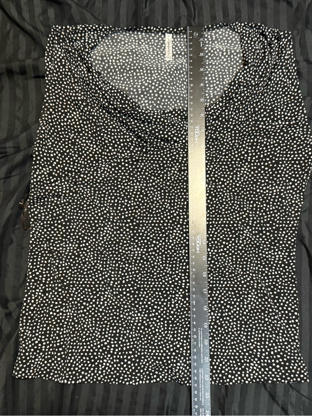 Passports Women’s Black White Polka Dot Cowl Neck